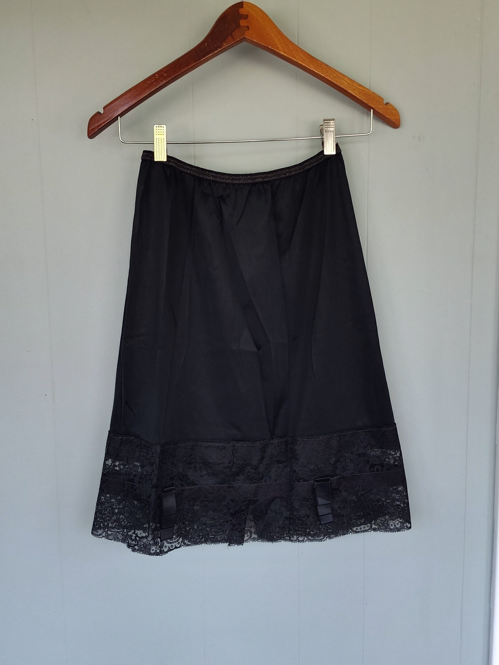 Vintage Black Lace Hem Half Slip Dress